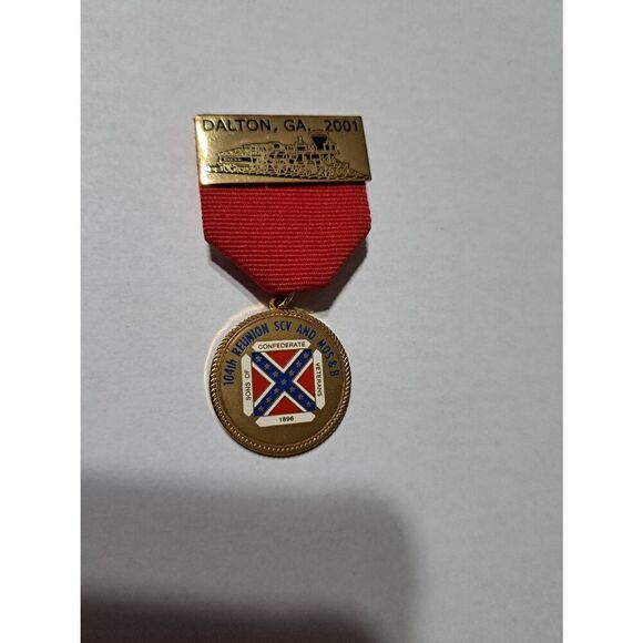 2001 104 Reunion Sons Confed Veterans Military Order Stars Bar Georgia Medal - Picture 2 of 4